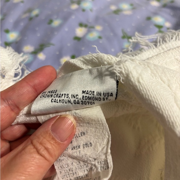 Vtg Crown Crafts White Cotton Matelassé Sham Fringed Floral Texture Made in USA - Picture 4 of 7